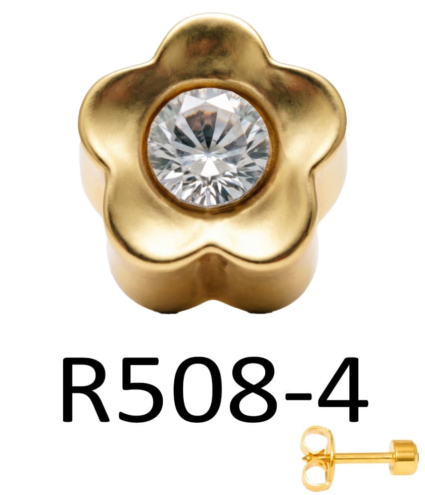 Серьги Studex 508-4 Цветок с камнем