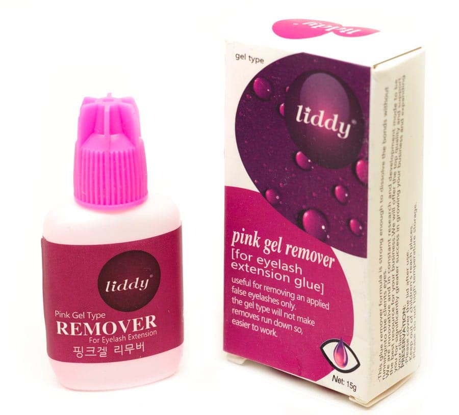 Розовый гель для снятия ресниц Liddy