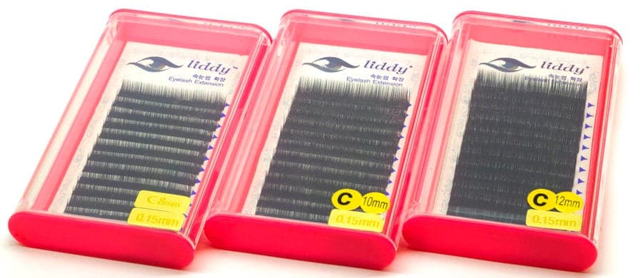 Ресницы для поресничного наращивания Liddy изгиб С, толщина 0,15
