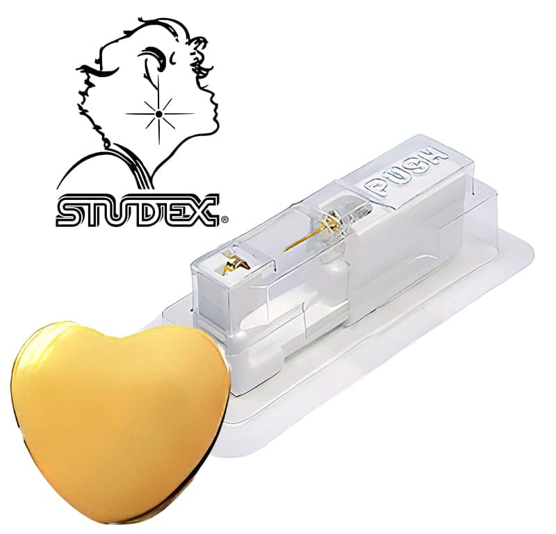Одноразовый пистолет Studex system 75 для прокола ушей под золото сердечко 7511-0502 (цена за 1 шт)