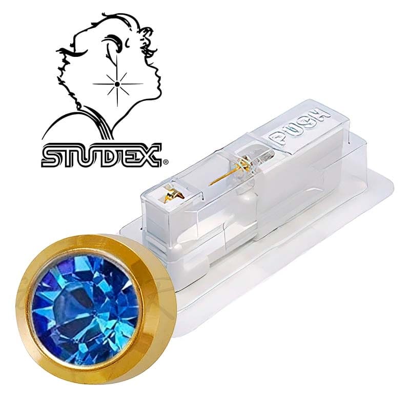 Одноразовый пистолет Studex system 75 для прокола ушей под золото с синим камнем 7511-0209 (цена за 1 шт)