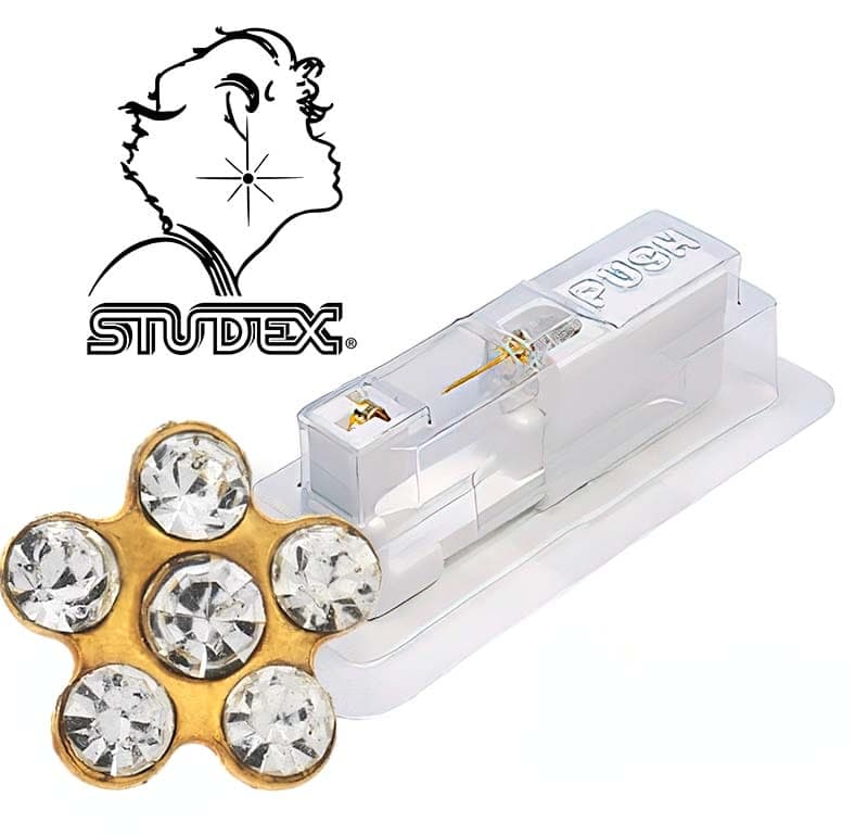 Одноразовый пистолет Studex system 75 для прокола ушей под золото цветочек 7511-6004 (цена за 1 шт)