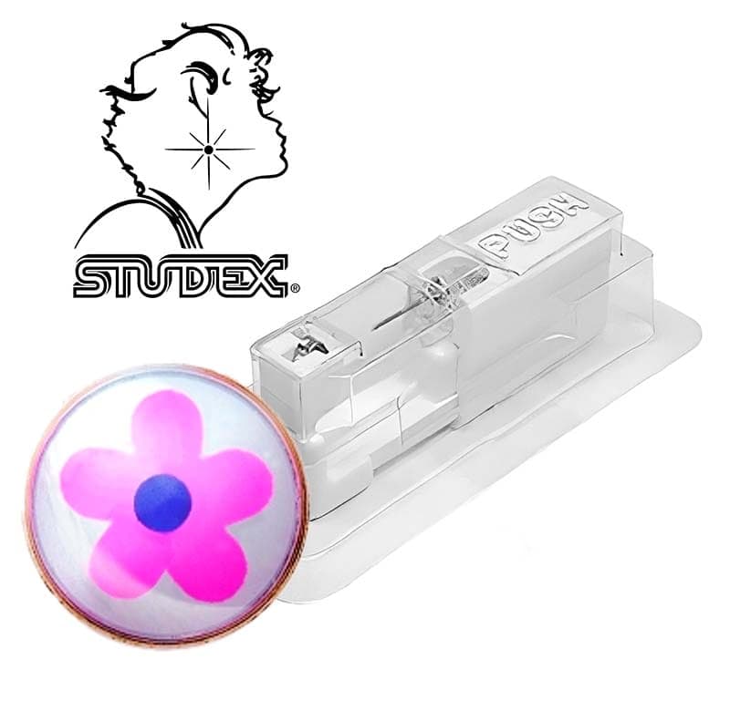 Одноразовый пистолет Studex system 75 для прокола ушей под серебро розовый цветочек 7512-0609 (цена за 1 шт)