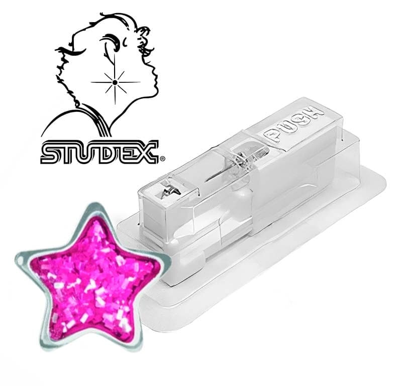 Одноразовый пистолет Studex system 75 для прокола ушей под серебро звезда розовая 7524-3542 (цена за 1 шт)