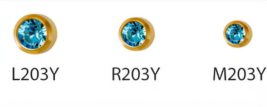 Серьги для прокола ушей QPP™ (Малайзия) 203 Aguamarine