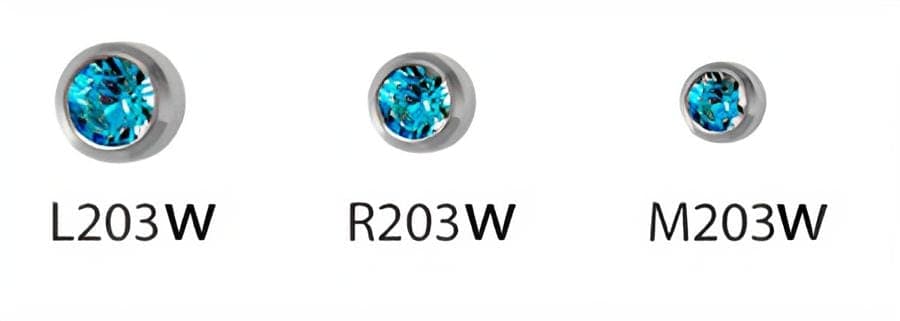 Серьги для прокола ушей QPP™ (Малайзия) 203 Aguamarine б/п