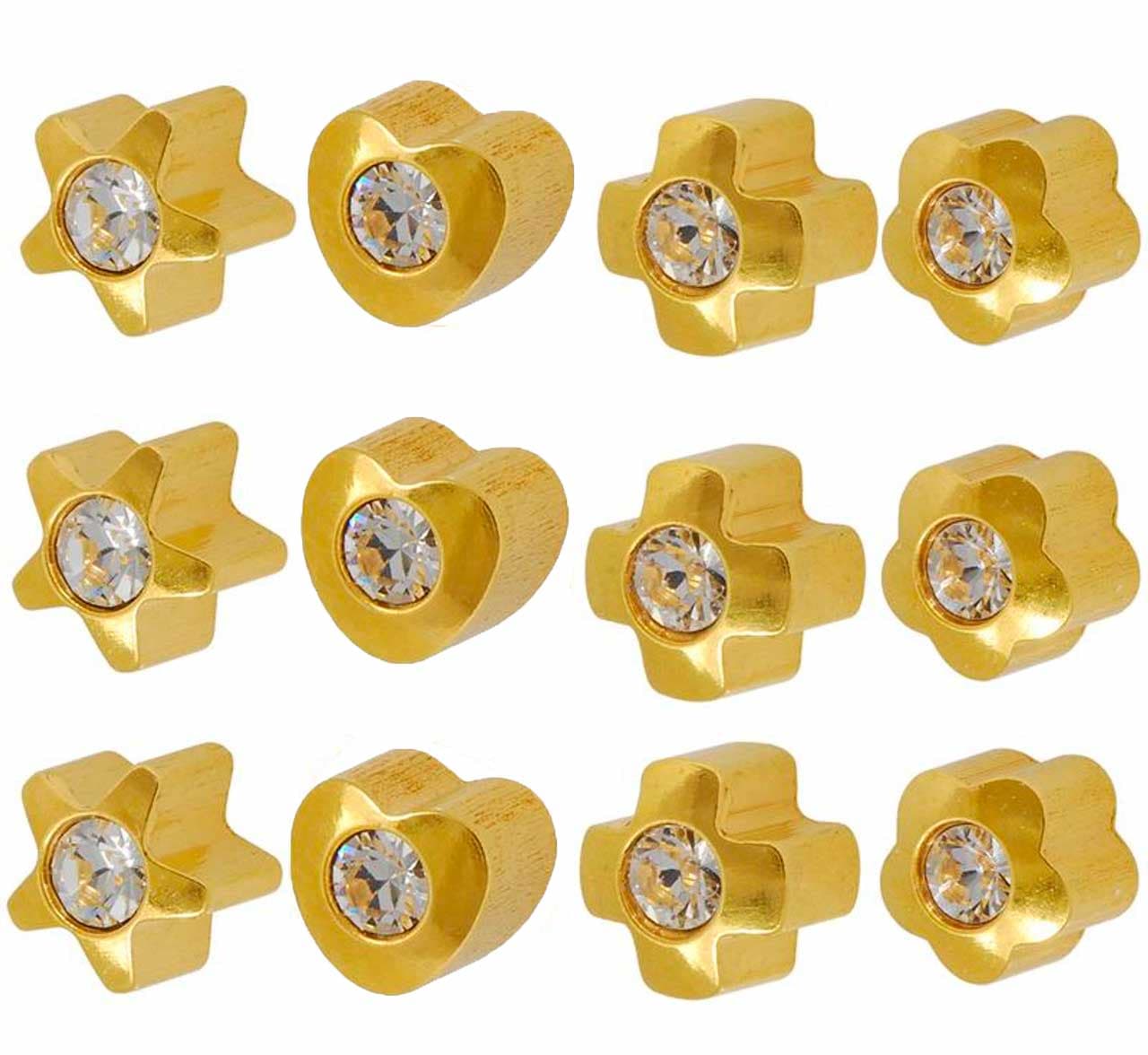 Серьги для прокола ушей Studex (США) 513Y-4 Гороскоп формы с камнем