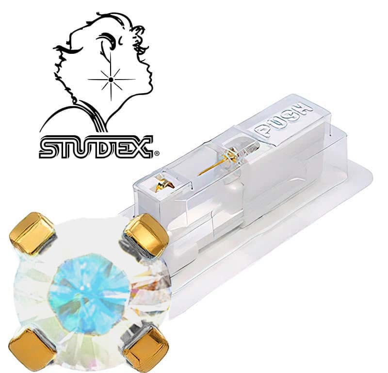 Одноразовый пистолет Studex system 75 для прокола ушей под золото с AB камнем 7511-0115 (цена за 1 шт)
