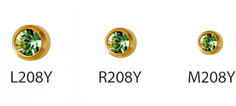 Серьги для прокола ушей QPP™ (Малайзия) 208 Peridot