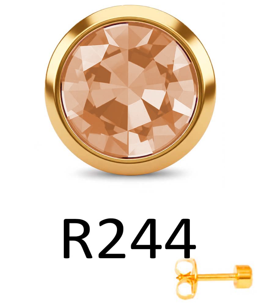 Серьги для прокола ушей QPP™ (Малайзия) 244 золотой кварц